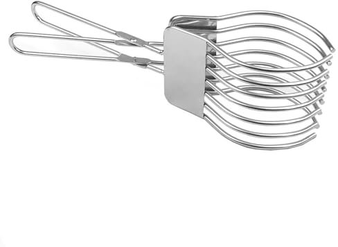 FGUUTYM Pinza da taglio in acciaio inox per arrosto, carne, pane, cipolla, porta pomodoro per tagliare frutta e verdura, borsa magica da uomo (argento, taglia unica)