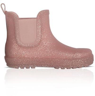 A2Z 4 Kids Bottes de pluie antidérapantes et imperméables en PVC pour enfants, motif galoches, bottes Chelsea légères pour le quotidien, parfaites pour les aventures en plein air, rose, 25 EU