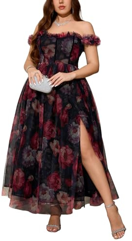 Plus Size Wedding Guest Dress: Semi Formal Dresses for Curvy Women - Plus Size Mother of The Groom Dresses for Women - Off Shoulder Sundresses
