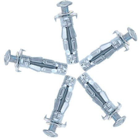 PRETYZOOM 5 Pezzi Bulloni Di Espansione Per Cartongesso, Bulloni Di Ancoraggio in Acciaio Per Intonaco e Piastrelle in Gesso, Kit Di Riparazione Per Ancoraggi Sicuri e Rapidi