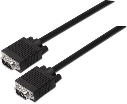 VoltShine Câble SVGA HDB15M-HDB15M noir 5 m, idéal pour les connexions vidéo entre appareils, compatible avec les écrans et les projecteurs.