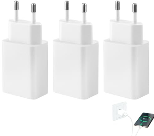 Menibeuty 3PCS Cargador Enchufe USB 10W, 5V 2A Cargador USB Carga Rapida, Enchufe con USB C Adaptador de Corriente, Cargadors Carga Rapida para Xiaomi Redmi lPhone Sam -Sung Huawei LG