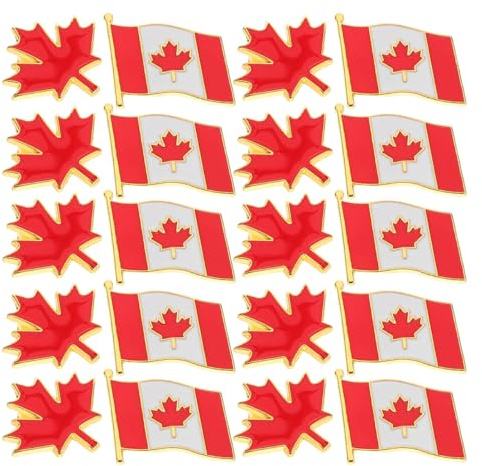 Fomiyes Broches De Solapa De AleacióN De Zinc Con Bandera Canadiense Y Hoja De Arce Pines PatrióTicos Para Ropa Sombreros Y Bolsos Accesorios De Joyería Para Celebraciones Del Día De Canadá