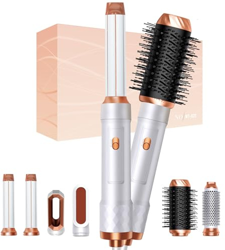 Airbrush Hair Styler, 6 in 1 Hair Styler, Air Brush Hair Styler with Hair Blow Dryer Brush, Hot Air Brush for Hair Styling,Straightening, Drying and Smothing All Hair Type/Length