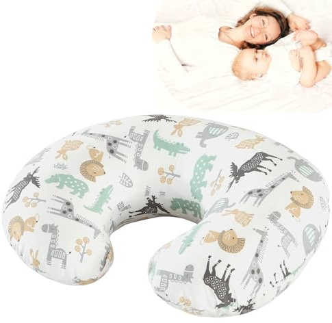 Ergonomisches Stillkissen Klein, Multifunktionales Motherhood Stillkissens, Fütterungskissen zum Stillen und Füttern, Stützkissen Stillkissen mit 100% Baumwollbezug