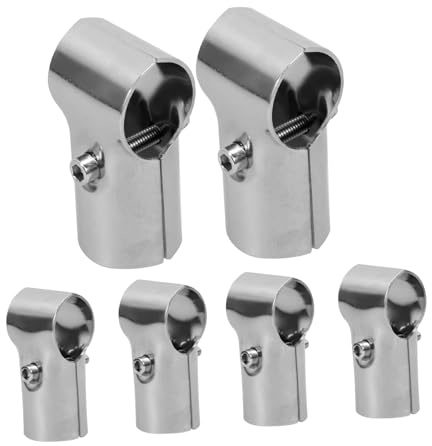 VALICLUD 6 pezzi Morsetti T in Acciaio Inox Connettore Angolare Due Vie per Tubo Strutturale Collari Resistenti per Mensole Serra e Stendibiancheria Esterni