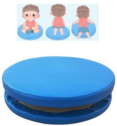 Silla giratoria sensorial para niños con autismo, baja a tierra, cojín de asiento suave estable, silla de carrusel de entrenamiento multipostura para integración sensorial