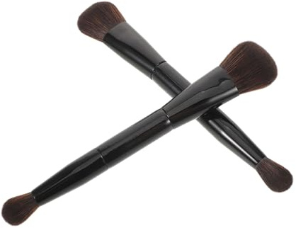 Alipis 2 Stück Doppelseitige Schminkpinsel Ultrasoft für Gesichtsform Kompakt Reisefreundlich Langlebig für Flüssiges Puder Make up Geeignet