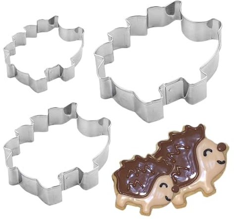 Lpoppcx Plätzchenausstecher,3-Teiliges Igel Motiv Backzubehör | Edelstahl-Ausstechformen Für Kekse - für, Gebäck, Hauspartys, Geburtstage, Feiertage, Küchen, Desserts, Feste und