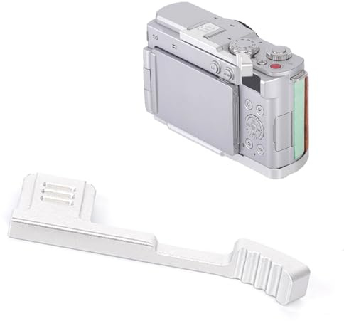 Tum-upp-grepp för Panasonic LUMIX S9, stöd för hot shoe med halkfritt mönster, förbättrad stabilitet och komfort för förbättrat fotografi (silver)