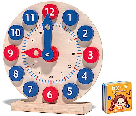 YROHGKPN Buntes Lernuhren Set für Kinder für Spielzimmer, Kindergarten, 4 Jahren, Zeitanzeige, Lehruhr mit beweglichen Zeigern, Lernen