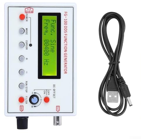 Generatore di segnale di funzione DDS FG-100 da 1Hz a 500kHz, uscita sinusoidale a onda triangolare quadrata con frequenza e ampiezza regolabili, compatibile