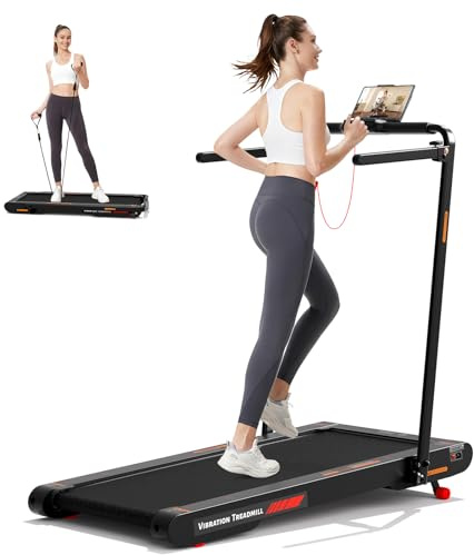 Sperax Walking Pad Laufband mit APP, 4 in 1 Under Desk Laufband mit Vibration, 400W leises Walking Pad mit Fernbedienung, tragbares Laufband für Home Office