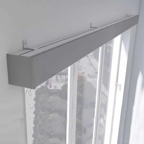 3 till 7 m ain järnvägsspår för vägg, metalllåda kapppanel, badrum lägenhet integritet stänger, burspråksfönsterstång set (grå, 700 cm/23 fot)