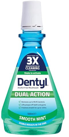 Dentyl Dual Action Smooth Mint Plaque-Reducing CPC Mouthwash, 500ml