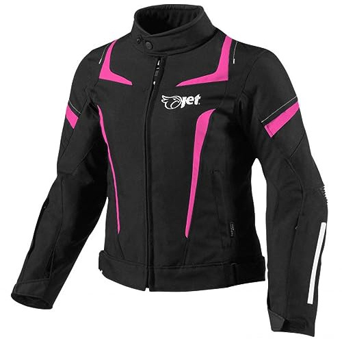 Jet Giacca Moto Donna Con Protezioni 4 Stagioni Cordura Impermiabile Tessile ELEKTRA (3XL (IT 50-52), Rosa)