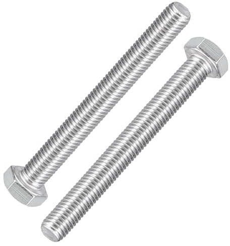 MroMax M14 Sechskantschraube, M14-2 x 120 mm, UNC Sechskantschraube, 304 Edelstahl, Vollgewinde, 2 Stück
