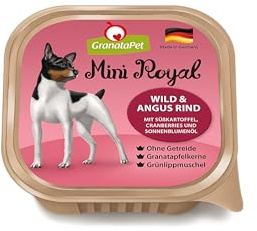 GranataPet Mini Royal Wild & Angus - Nourriture Humide pour Chiens - sans céréales et sans Sucre ajouté - Aliment Complet pour Chiens Adultes - 11 x 150 g