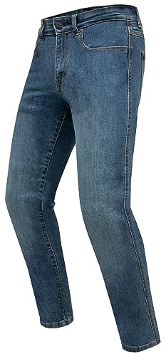 BROGER California Jeans da Moto Uomo | Fodera in Fibra Aramidica | Protezioni SAS-Tec Ginocchio, Anca, Coccige | Elementi Riflettenti | Slim Fit