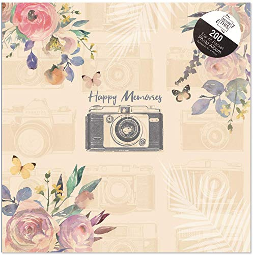 Atlona 3 X Vintage Cream Happy Memories 6x4 Photo Album Memo Slip in Holds 200 Photos