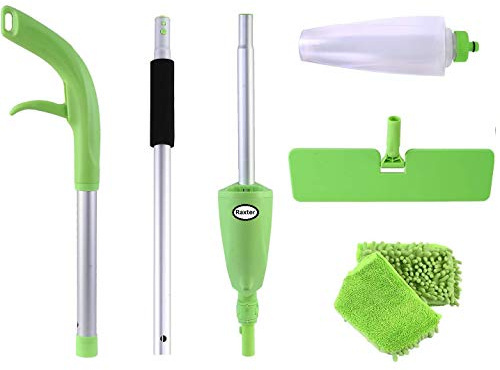 Spray Mops for Floors – Microfibre Flat Floor Mops with Refillable Bottle & Reusable Pads, Wet & Dry Mop for Hardwood, Laminate, Tile & Vinyl Floors – Easy Cleaning Floor Mop (Green)