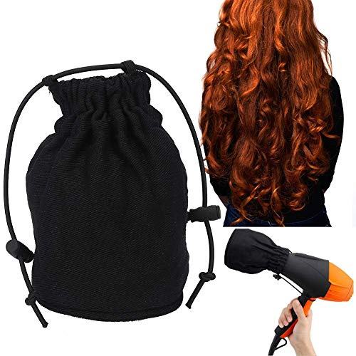 Universel Diffuseur de Sèche-Cheveux, Diffuseur Sèche Cheveux Tissu Couverture Diffuseur Souffleur de Cheveux en Toile Pliable Accessoire Souffleur Vent Coiffure pour Maison Voyage Salon(Noir) ﻿