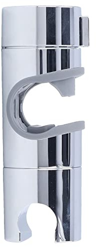 Pince de pommeau de douche sur rail, support de pommeau de douche à boucle droite avec barre coulissante en ABS chromé résistant à l'usure réglable à 360 ° pour tuyau de 18 à 25 mm