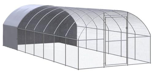 vidaXL Outdoor-Hühnerstall 3x8x2 m Verzinkter Stahl
