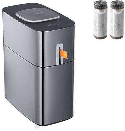 MOPUP Touchless Bathroom Trash Can, 4 Gallon Narrow Metal Automatic Privacy Garbage Cans,Motion Sensor Trash Bin for Bedroom,Office,Toilet,RV