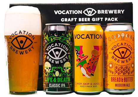 Vocation Brewery Craft Beer Gift Set | IPA Gift Pack | 3 x 440ml & Branded Glass