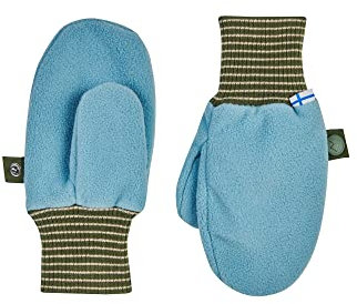 Finkid Pupujussi Blau - Warme kuschelige Kinder Fleece Fäustlinge, Größe M - Farbe Smoke Blue - Bronze Green