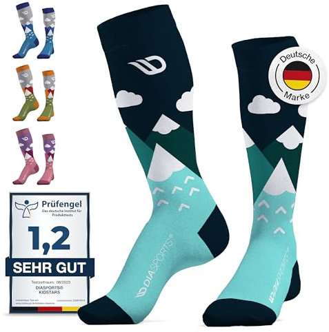Diasports KIDSTARS Skisocken aus Merinowolle für Kinder - Atmungsaktive & Super Weiche Merino Skistrümpfe