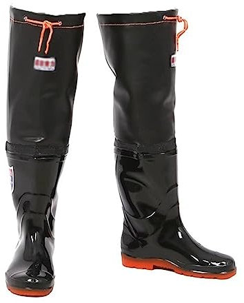 Watstiefel Wasserdichte Hüftwatstiefel aus PVC, geeignet for die Outdoor-Angel-/Erkundungs-/Aquakulturindustrie (Color : Black, Size : 44 EU)