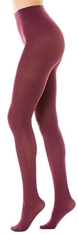 Gi&Gi Medias para Mujer Opacas de Colores mallas opacas para mujer de talla grande, microfibra 120 Den (FR/ES, Letras, S, M, Regular, Regular, Burdeos)