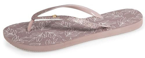 Isotoner Tongs femme confortable imprimé et tiges à paillettes