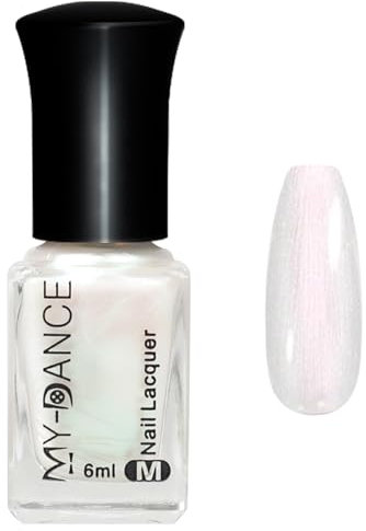 Pearl Weiß Nagellack lang anhaltend schnell trocknend - Glitzer Nagellack, Shinny Nail Polish - Maniküre zu Hause DIY schnell trocknende Art keine UV benötigt (Pearl Weiß 008, 6ml)