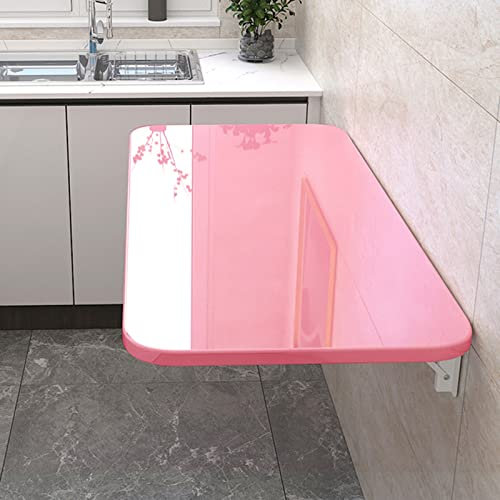 Klapptisch zur Wandmontage, für Waschküche, kleine Räume, Kinder, Arbeitszimmer, Küche, Abendessen, Bar, 60 x 40 cm, Rosa