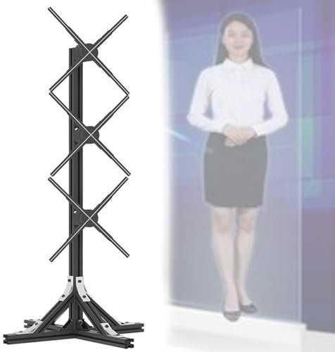 UKLULUAMZ Projecteur holographique 3D, ventilateur holographique 3D, pour affichage de ventilateur LED hologramme 3D, équipement de publicité animée rotative avec support, support haut-parleur