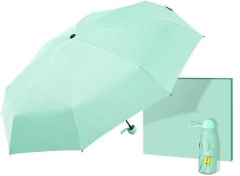Ombrello portatile, ombrellone, ombrellone da spiaggia, ombrelli pieghevoli, ombrello pieghevole antivento 8 stecche, ombrello piccolo: compatto, leggero, resistente, mini, pieghevole e portatile(Gree