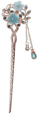 Garneck Chinesische Haar Vintage Opal Blume Haar Stäbchen Frauen Haar Chignon Haarnadel Antike Haarnadel Clip