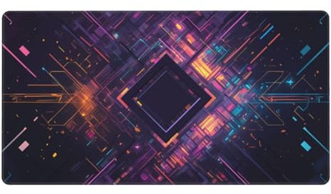 Gaming Mauspad XXL,700 x 300 x 3mm Mousepad Verlängertes Groß Mauspad Schreibtischauflage,Genähte Kanten rutschfeste Gummibasis,Verbessert Präzision Geschwindigkeit Home Office Farbige Raute L-2511
