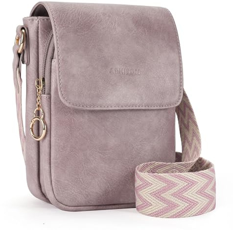 APHISON kleine Handytasche zum Umhängen rfid blocker Umhängetasche für Handy veganem Leder Crossbody Bag Damen mit Geldbörse Verstellbar Breiter Gurt abnehmbarer Schultergur