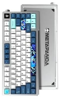 XXINGYULI Tastiera meccanica wireless a tre modalità Tastiera da gioco hot swap con schermo RGB in alluminio per giocatori PC PD75M(Sliver B)