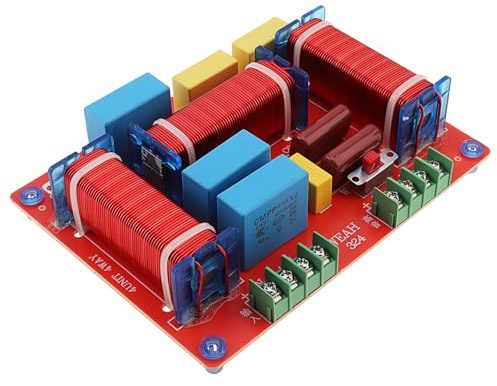 DriSentri 3 Way Crossover, 400W Adjustable 4-8 Ohm 3 Way One High & Two Low Frequency Divider, HiFi Speaker Crossover
