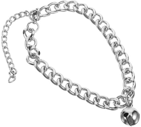 BESPORTBLE Collare Per Animali Domestici Catena Gattino Con Collari a Catena Campanello Per Gatto Gatto Campana Catene Di Gatti Collari Per Gatti Animale Domestico Silver Lega Di Alluminio