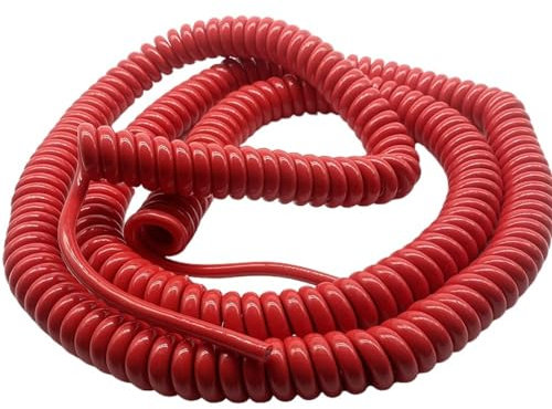 Bobina retrattile a filo elastico multicore, Cavo di alimentazione a molla in rame, cavo rosso a spirale quadrata da 1,5 mm, 2 conduttori, 1,5 mm2(Stretch 4 Meters)