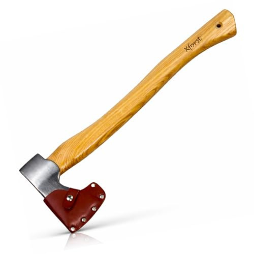 Xforst X-AG3 Forest Yxa, 50 cm (20 tum) med trähandtag av hickory, smidd stålhuvud | 1,15 kg | för skog, camping och vedarbete