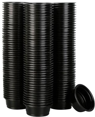 AUTSEEYS Plastic Gecko Feeding Cups, 0.5 oz Small Terrarium Bowls Reptiles Food Water Feeder Ledge Cups for Lizars,Bearded Dragon,Snake,Frogs (100Pack Black)