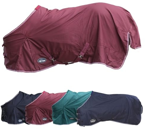Marengos - Regendecke 600D Comfort – Burgunderrot – 135cm | Pferdedecke mit Innenfutter – ideal als Weidedecke – wasserdicht & atmungsaktiv – Kreuzgurte, Gehfalten & Schweiflatz