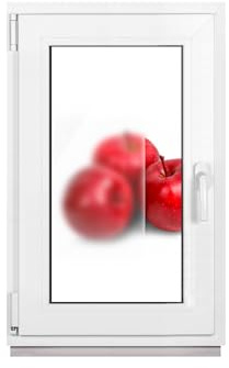 Framex Finestra da bagno Bianca Doppio Vetro Satinato 50 x 80 cm DIN Sinistra, Finestra seminterrato PVC Satinato 500 x 800 mm 32 mm Oscillobattente (Maniglia Destra)